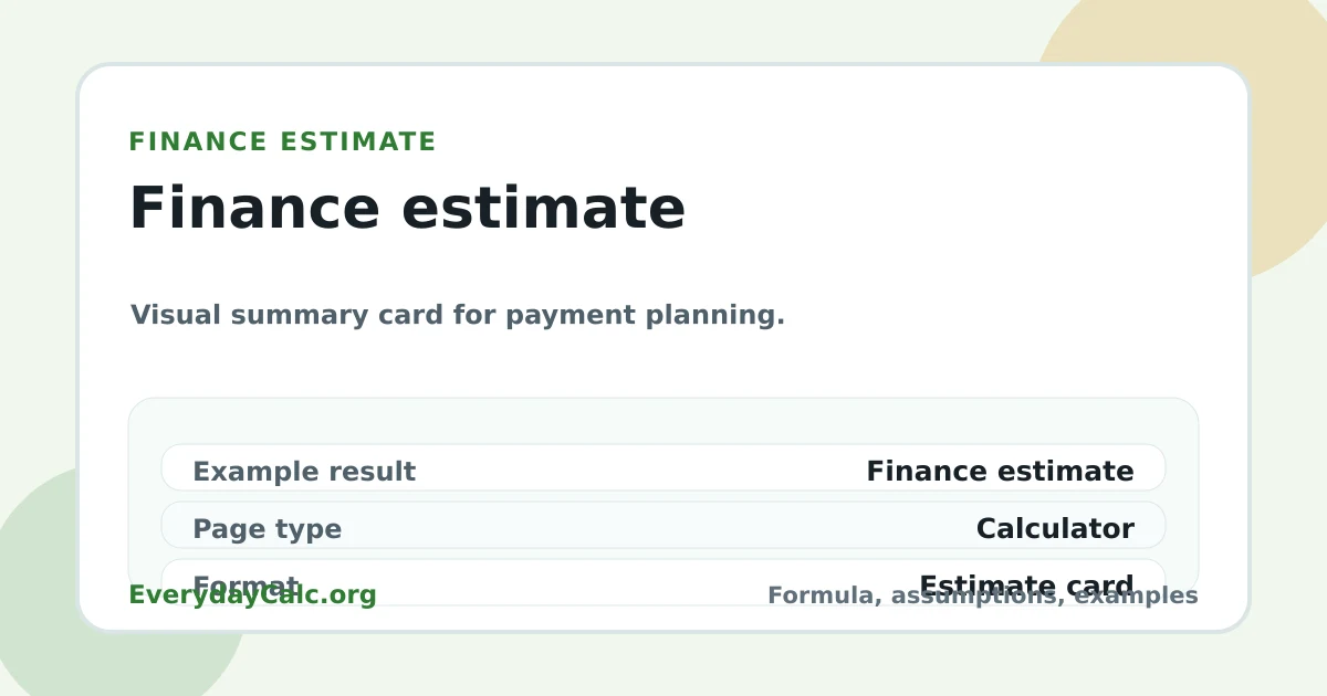 Finance estimate visual estimate card