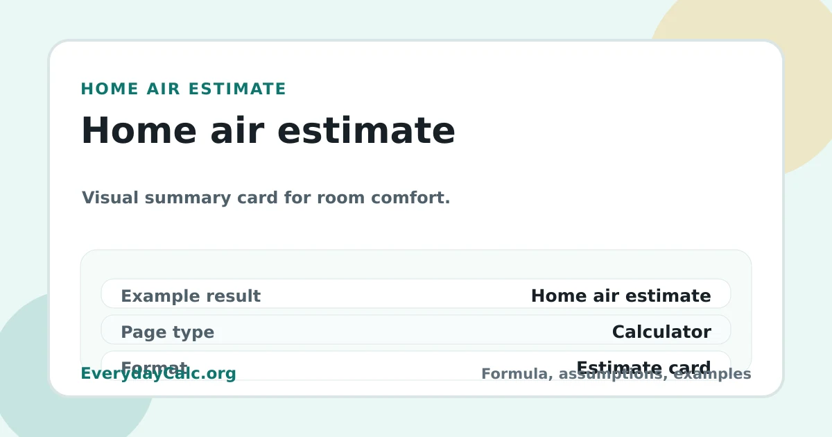 Home air estimate visual estimate card